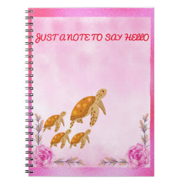 カメファミリー ピンク 水彩画 バックトゥスクール 女子 ノートブック