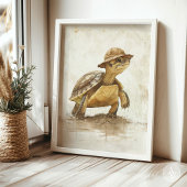 カメポートレート絵画のヴィンテージ爬虫類 ポスター