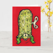 カメユーモアのある誕生日カード カード (黄色い花)