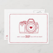カメラおもしろいバレンタインはがき(赤) シーズンポストカード (正面/裏面)