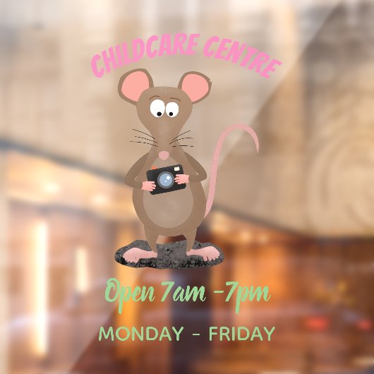 カメラおもしろいマンガイラストレーション付きネズミ ウィンドウサイン (シート2)