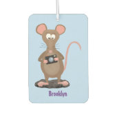 カメラおもしろいマンガイラストレーション付きネズミ カーエアーフレッシュナー (正面)