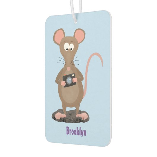 カメラおもしろいマンガイラストレーション付きネズミ カーエアーフレッシュナー (左)