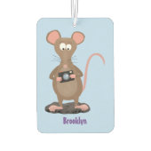 カメラおもしろいマンガイラストレーション付きネズミ カーエアーフレッシュナー (裏面)