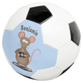 カメラおもしろいマンガイラストレーション付きネズミ サッカーボール (3/4)