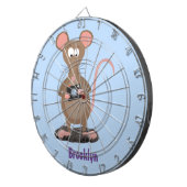 カメラおもしろいマンガイラストレーション付きネズミ ダーツボード (正面右)