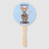 カメラおもしろいマンガイラストレーション付きネズミ ハンドファン (裏面)