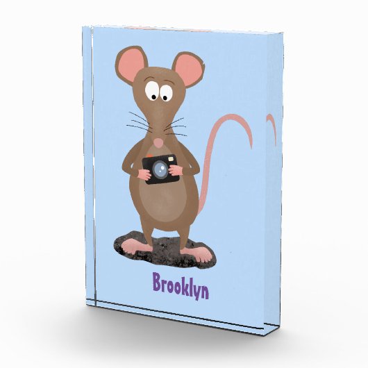 カメラおもしろいマンガイラストレーション付きネズミ フォトブロック (右)