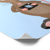 カメラおもしろいマンガイラストレーション付きネズミ ポスター (角)