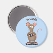 カメラおもしろいマンガイラストレーション付きネズミ マグネット (正面/裏面)