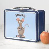 カメラおもしろいマンガイラストレーション付きネズミ メタルランチボックス (インサイチュ)