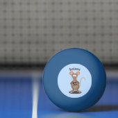 カメラおもしろいマンガイラストレーション付きネズミ 卓球ボール (ネット)