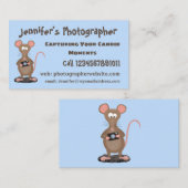 カメラおもしろいマンガイラストレーション付きネズミ 名刺 (正面/裏面)