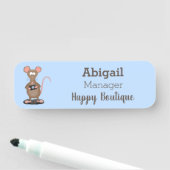 カメラおもしろいマンガイラストレーション付きネズミ 名札 (インサイチュ)