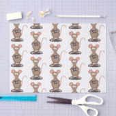 カメラおもしろいマンガイラストレーション付きネズミ 薄葉紙 (クラフト)