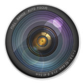 カメラおもしろいレンズ丸 セラミックノブ (正面)