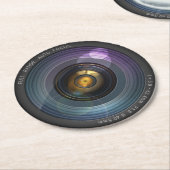 カメラおもしろいレンズ丸 ラウンドペーパーコースター (アングル)