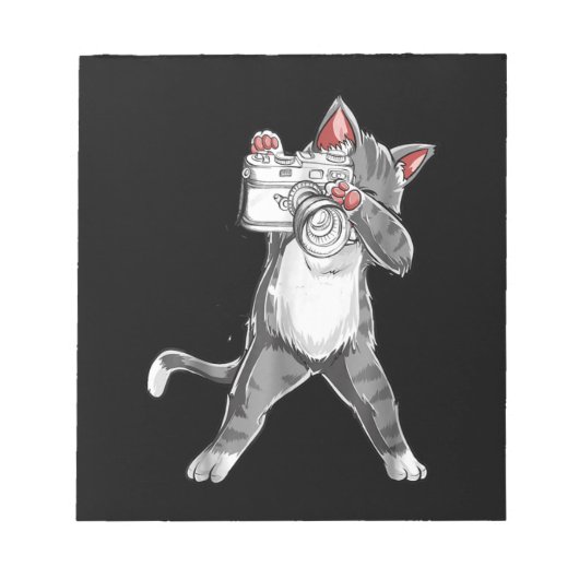 カメラおもしろい撮影付き猫 ノートパッド (正面)
