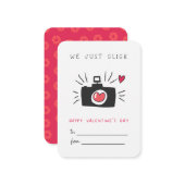 カメラがカチッとバレンタイン　教室用 ノートカード (正面/裏面インサイチュ)