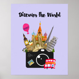 カメラで世界のヨーロッパのランドマークを発見 ポスター