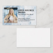 カメラで微笑むジャーナリスト 名刺 (正面/裏面)