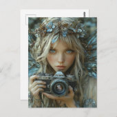 カメラで愛らしい妖精 ポストカード (正面/裏面)