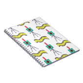 カメラとフィルムストリップを使用したシームレスなパターン ノートブック (右側)