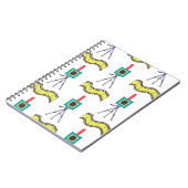 カメラとフィルムストリップを使用したシームレスなパターン ノートブック (左側)