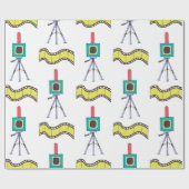 カメラとフィルムストリップを使用したシームレスなパターン ラッピングペーパー (フラット)