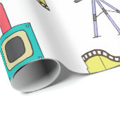 カメラとフィルムストリップを使用したシームレスなパターン ラッピングペーパー (ロールコーナー)