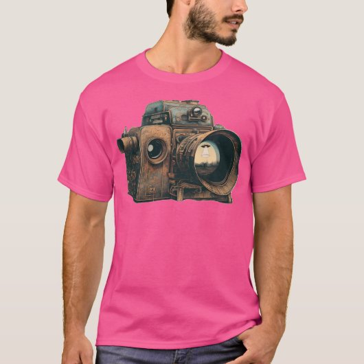 カメラに取り込まれたレンズエイリアンの取り外しを見る Tシャツ (正面)