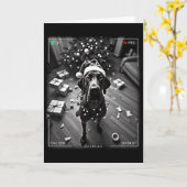 カメラに捉えられたクリスマスのグレートデーン カード (黄色い花)
