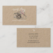 カメラのスケッチの素朴な写真撮影の名刺 名刺 (正面/裏面)