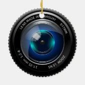 カメラのズームレンズの写真撮影のカメラマンのギフト セラミックオーナメント (裏面)