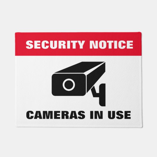 カメラのセキュリティ通知のフロア記号の書式 ドアマット (正面)