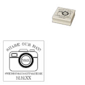 カメラのモノグラム共有私たちの日結婚のゴムスタンプ ラバースタンプ (押印)