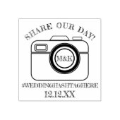 カメラのモノグラム共有私たちの日結婚のゴムスタンプ ラバースタンプ (インプリント)