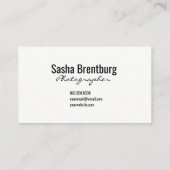 カメラの写真の名刺 名刺 (裏面)