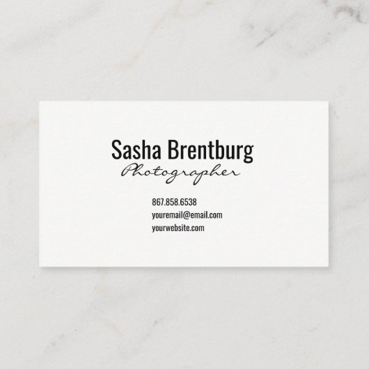 カメラの写真の名刺 名刺 (裏面)