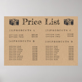 カメラの写真撮影プラン メニュー 印刷 ポスター