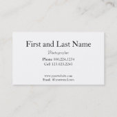 カメラの写真撮影 名刺 (裏面)