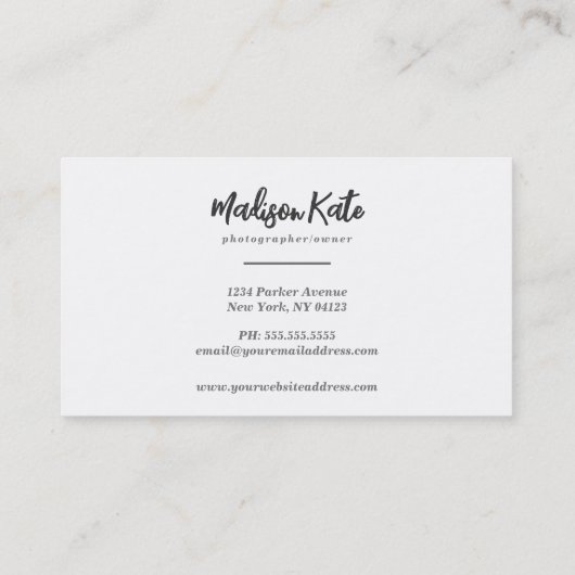 カメラの名刺 |写真 名刺 (裏面)