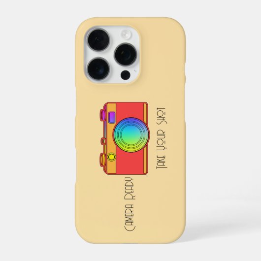 カメラの準備ができて撮影ベージュ iPhoneケース (裏面)