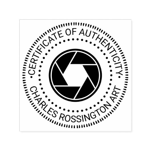 カメラの絞り「Certificate of Authenticity」 セルフインキングスタンプ (デザイン)