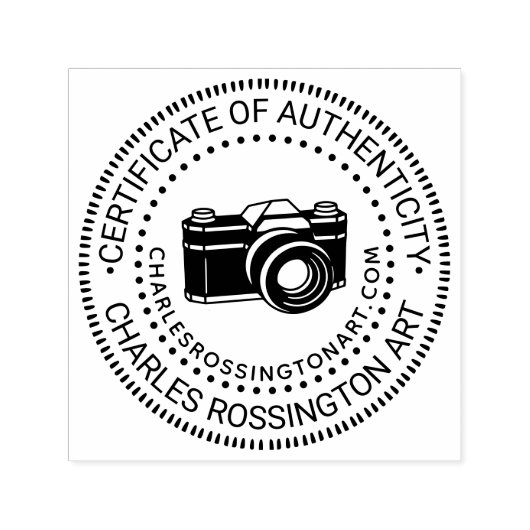 カメラの#6「Certificate of Authenticity」名URL セルフインキングスタンプ (デザイン)