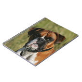 カメラを凝視しているボクサー犬 ノートブック (左側)