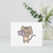 カメラを持った写真家としての猫 ポストカード (スタンド正面)