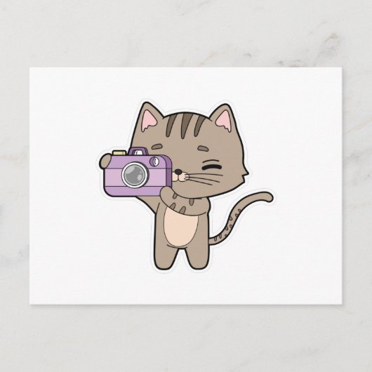カメラを持った写真家としての猫 ポストカード (正面)