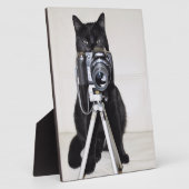 カメラを持った猫 フォトプラーク (側面)