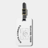 カメラを持って - 旅に出よう - 荷札 ラゲッジタグ (正面縦)